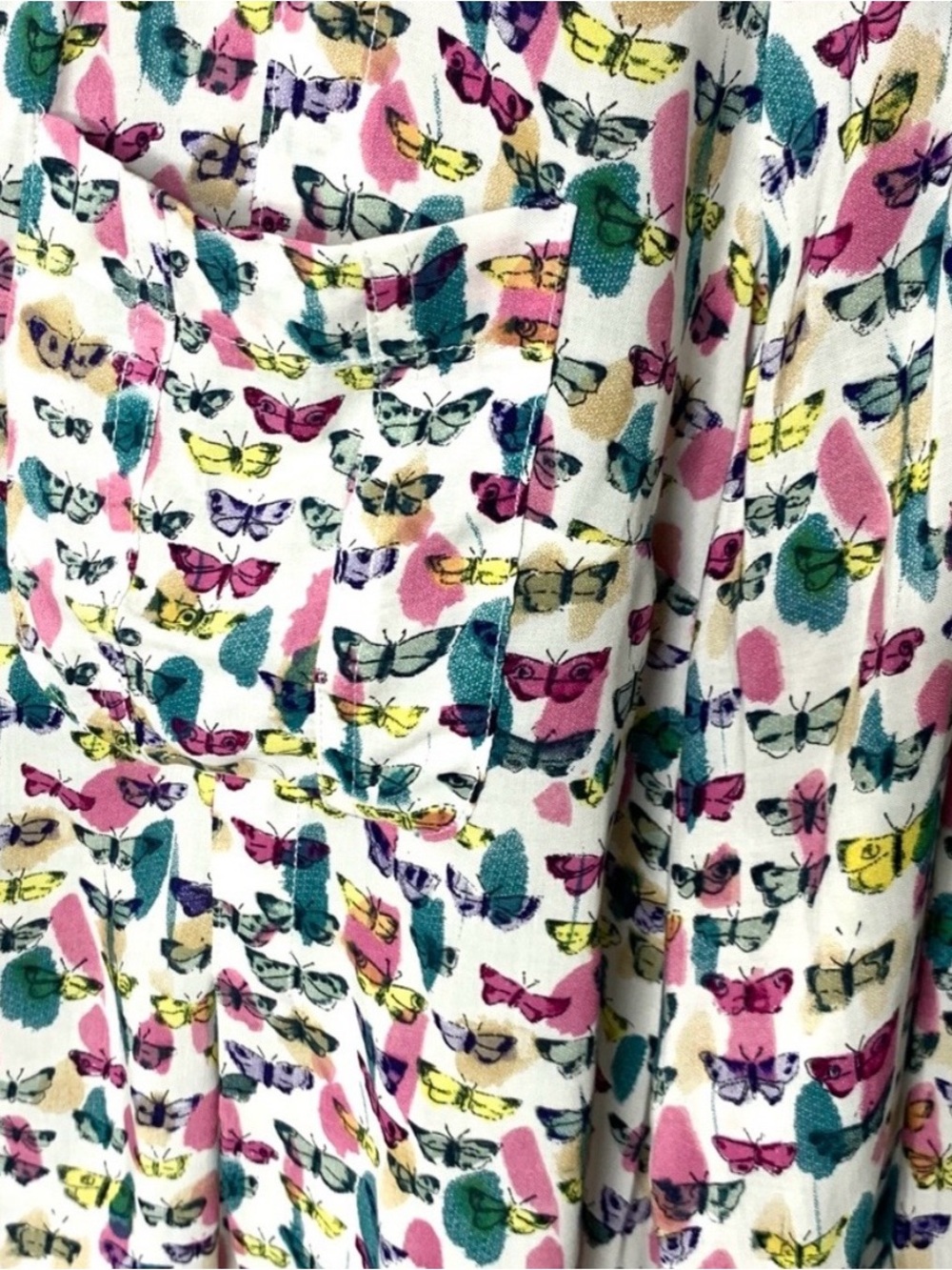 Maeve by Anthropologie long sleeved rayon butterfly print blouse size 12 - Picture 6 of 7